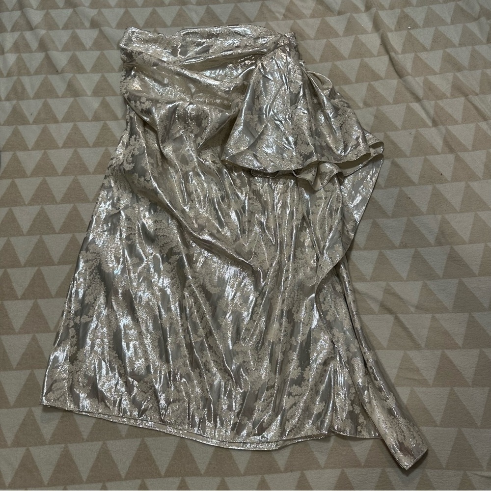 Tanya Taylor metallic ruffle jacquard maxi skirt